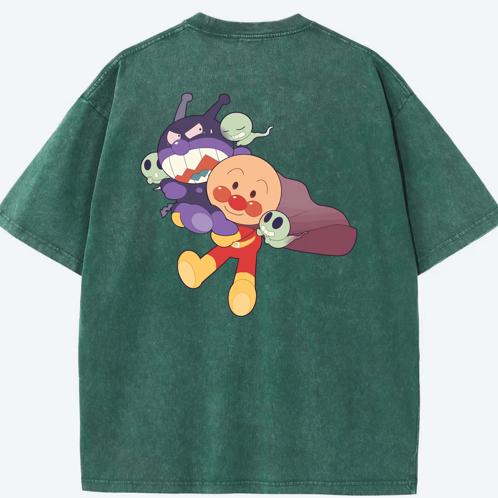 （画像用） アンパンマン Anpanman 綿100% ヴィンテージ風 半袖Tシャツ（背面プリント）